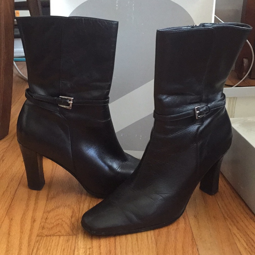 Anne Klein Black Leather Boots